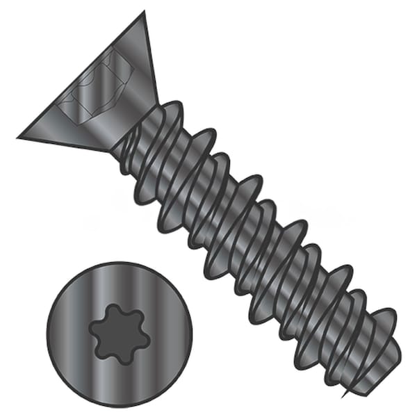 Usa Industrials Self-Drilling Screw, 1/4"-15 x 1", Black Oxide Steel Flat Head Torx Drive BULK-SCRW-12964 - main